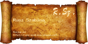 Rusz Szabina névjegykártya